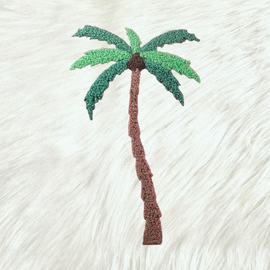 Palm Tree Fluffy Fuzzy Transfer Patch