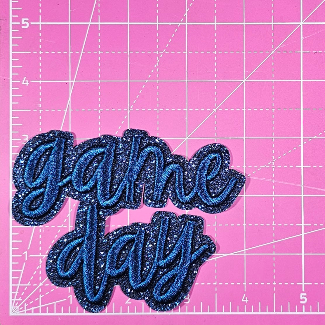 Game Day 3D Embroidery Small Glitter Iron On Patch
