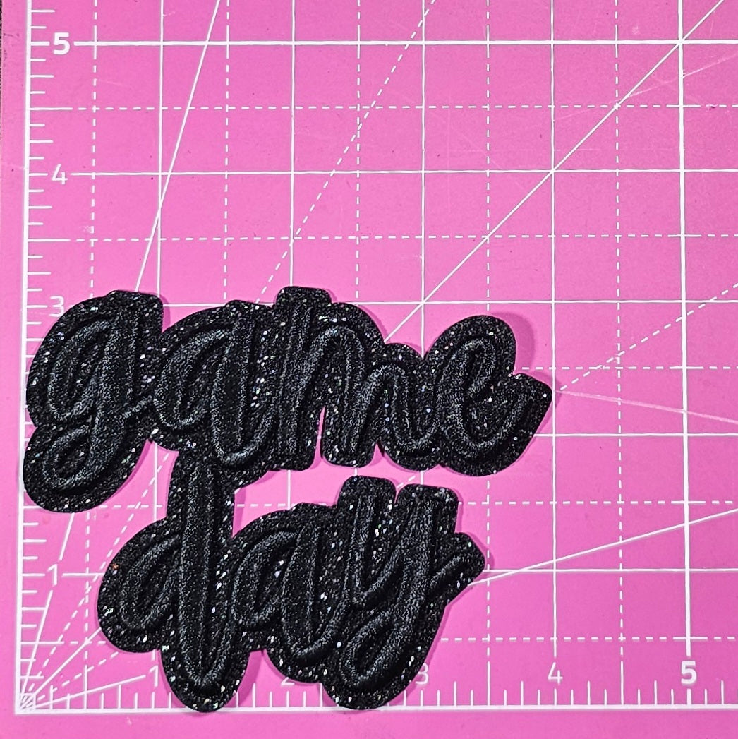 Game Day 3D Embroidery Small Glitter Iron On Patch