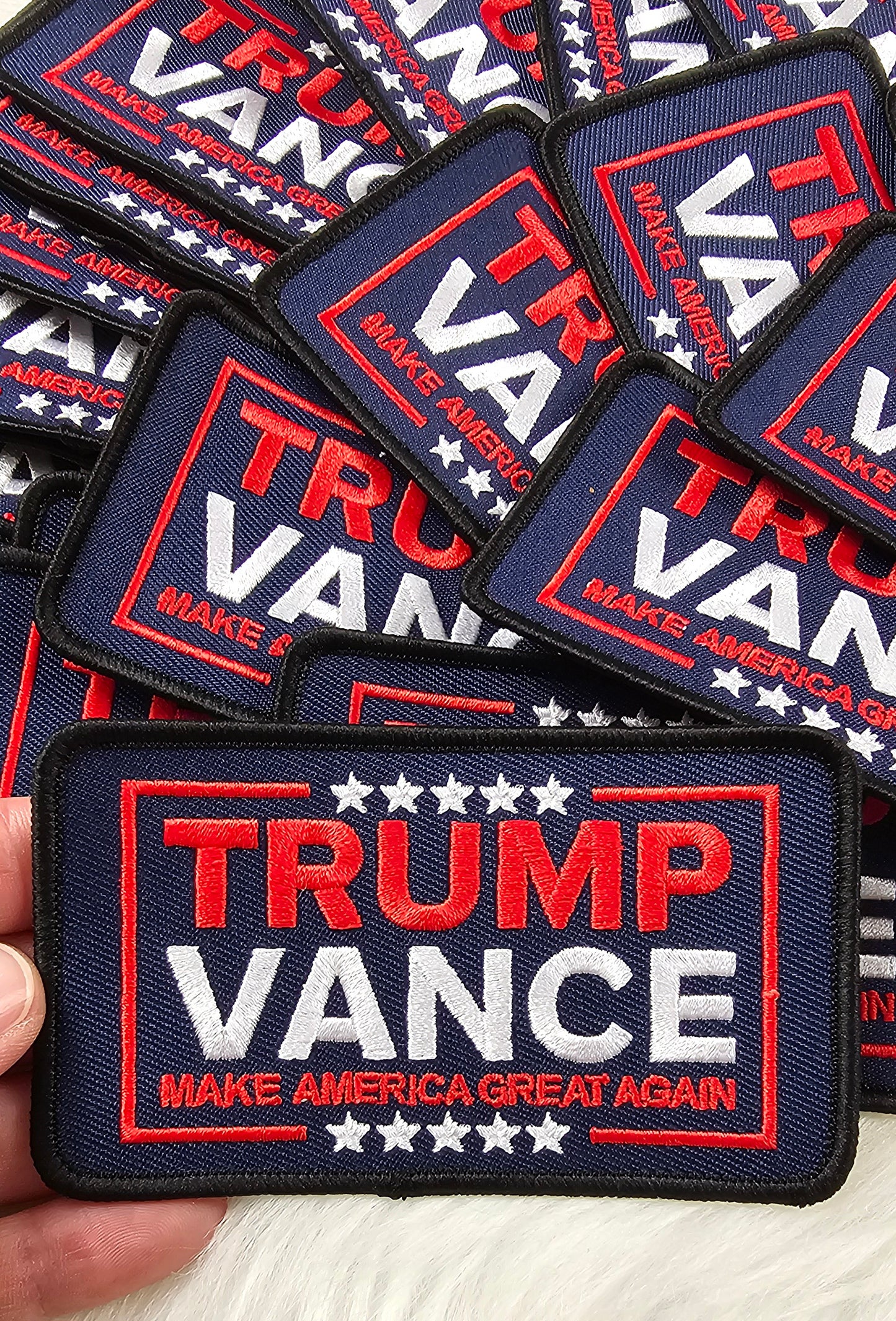 Trump Vance 'Make America Great Again' Star Embroidery Iron On Patch