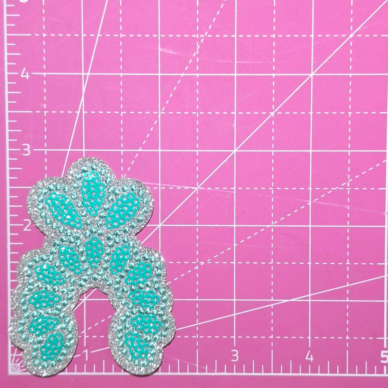 Squash Blossom Concho Jewelry Turquoise Sequin Silver Glitter Iron On Patch
