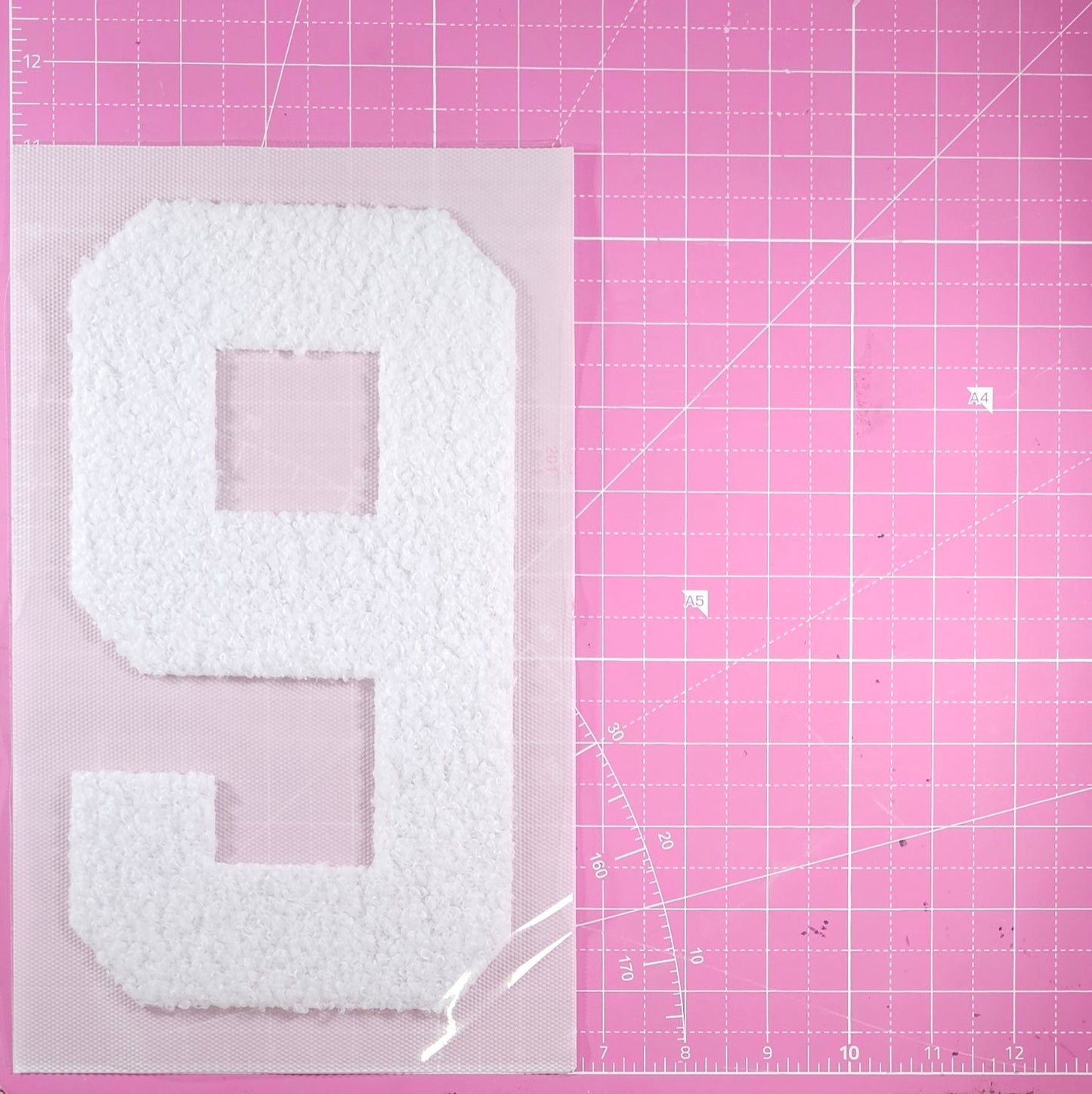 Large Team Number Fluffy Fuzzy Transfer Patch