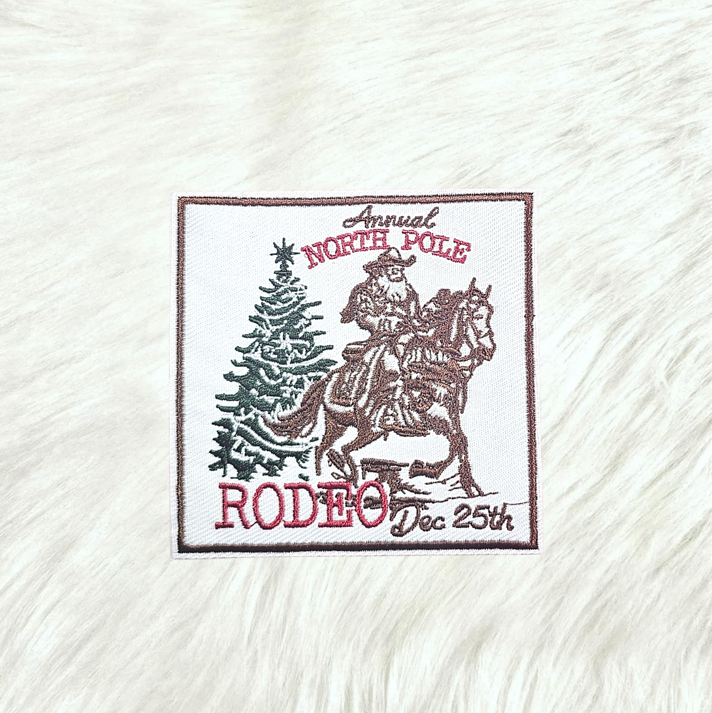 Annual North Pole Rodeo Santa Embroidery Iron On Patch