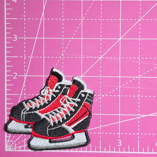 Ice Skates Hockey Embroidery Iron On Patch
