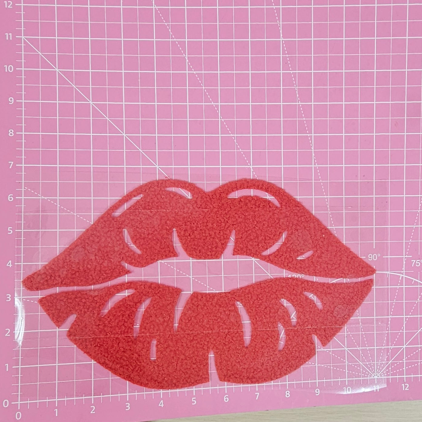 Lips Kiss Fluffy Fuzzy Transfer Patch