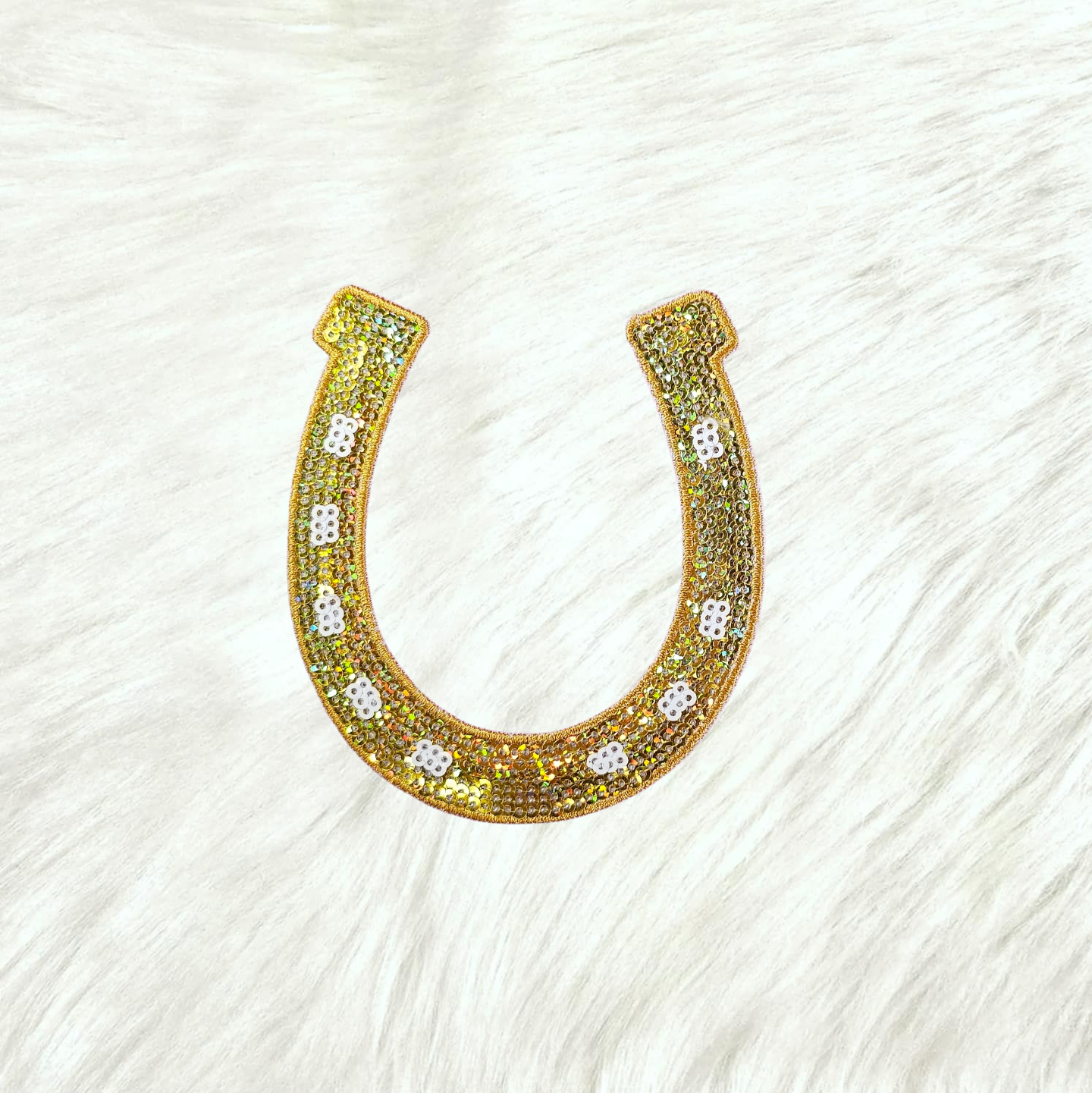 Horseshoe Sequin Small Iron On Patch