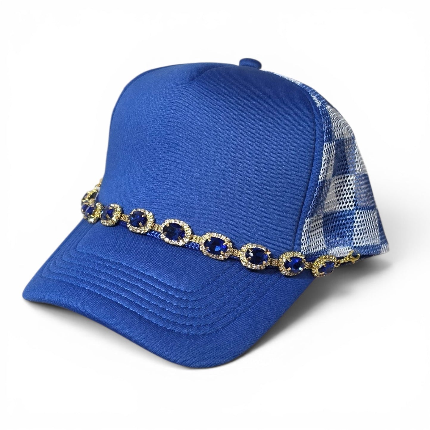 Halo Gem Gold Bling Trucker Hat Chain