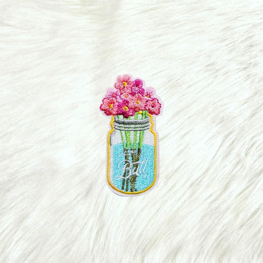 Have A Ball Canning Flower Embroidery Iron On Patch