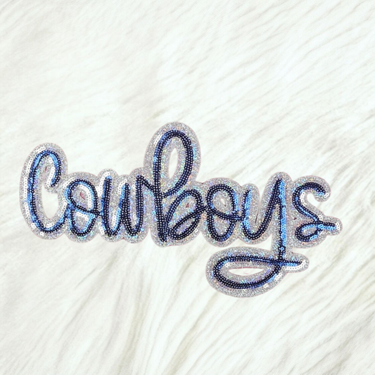 Large Cowboys Sequin Iron On Patch