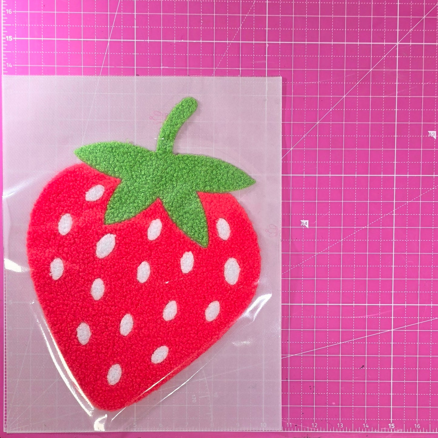 Strawberry Large Fluffy Fuzzy Transfer Patch