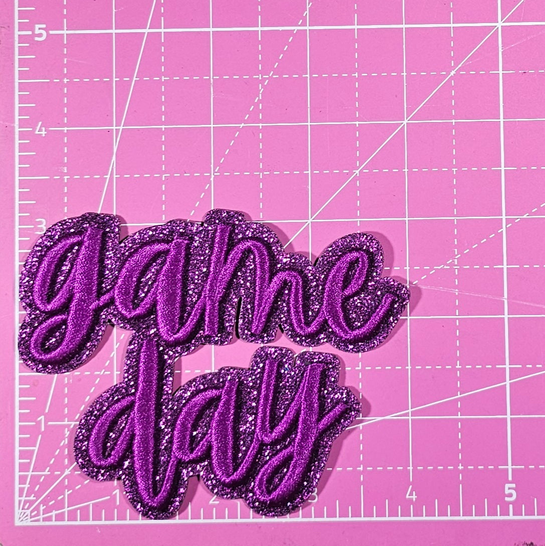 Game Day 3D Embroidery Small Glitter Iron On Patch