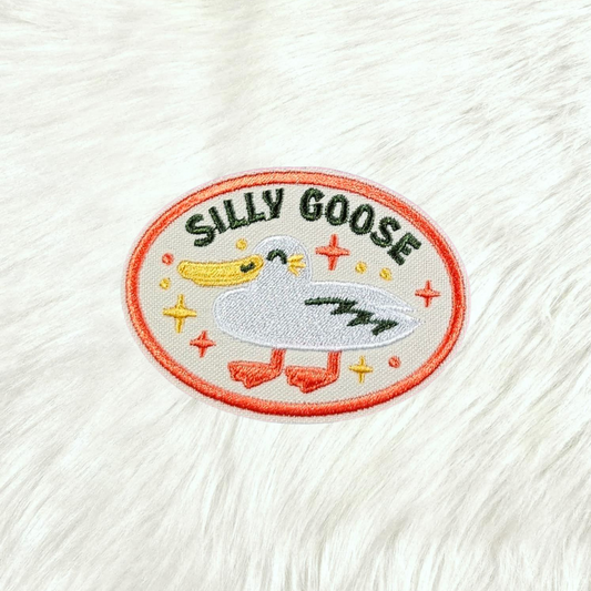 Silly Goose Embroidery Iron On Patch