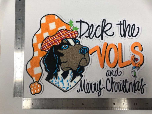 Deck the Vols Christmas Hound Dog Chenille Iron-on Patch