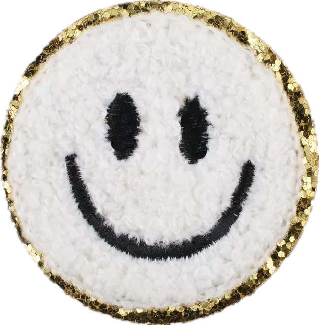 Rhinestone Smile Face Iron On Patches – Scratch Decor