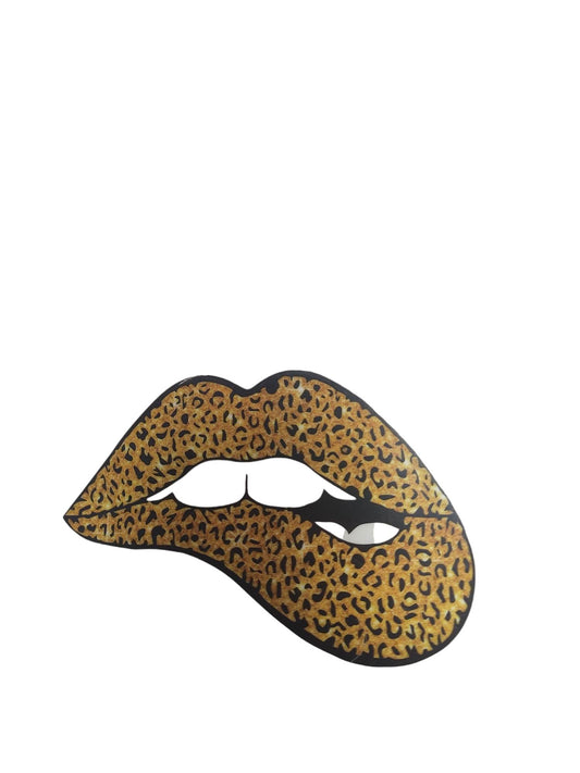 "Gold Cheetah Lips" UV Transfers