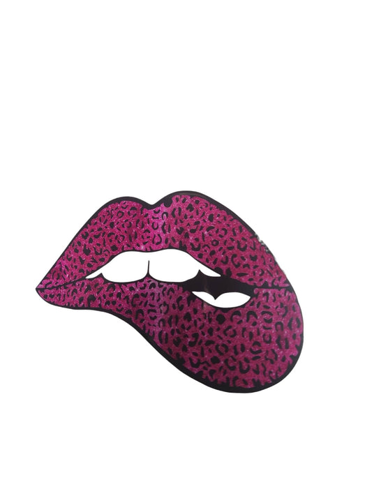 "Hot Pink Cheetah Lips" UV Transfers