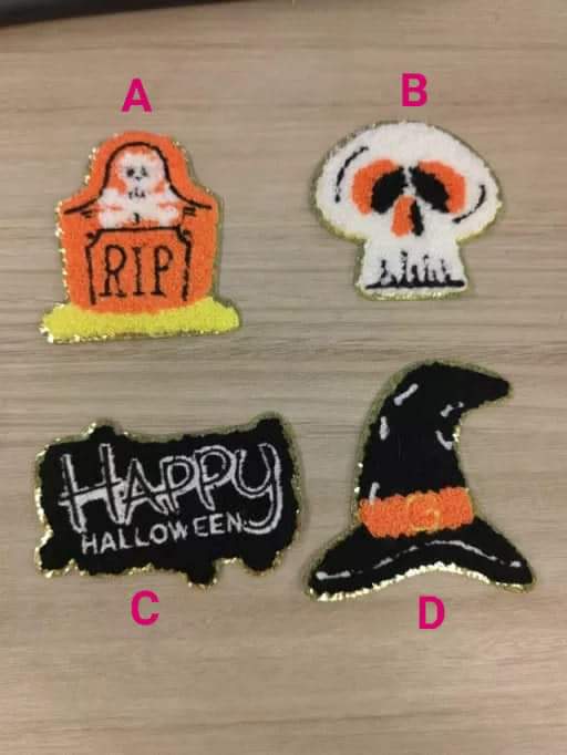 HALLOWEEN PATCH SERIES with Gold Glitter Iron-On