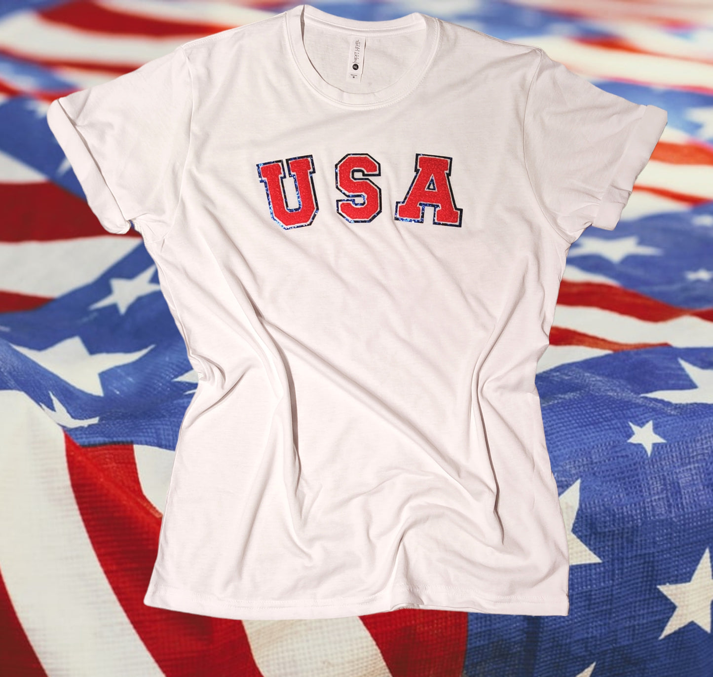 USA Themed Chenille Patch Shirt