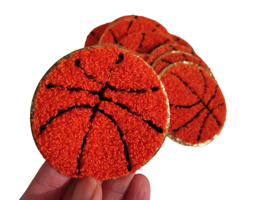 Basketball Chenille Glitter Iron On Patch