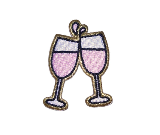 Wine Glasses Embroidery Iron On Patch