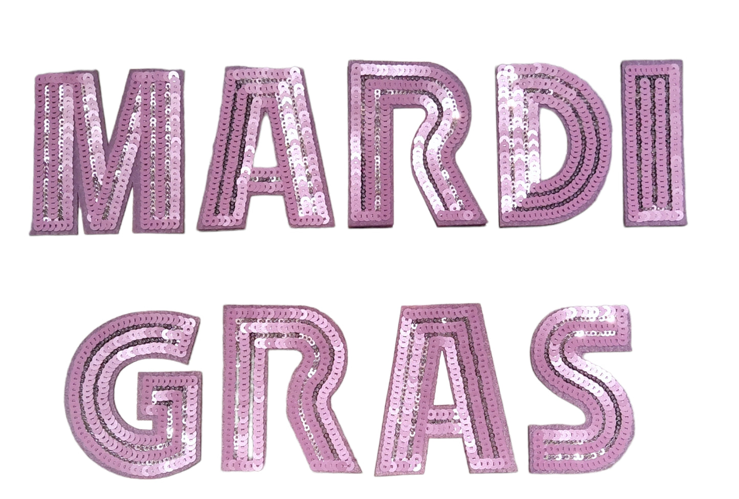 Mardi Gras Letter Patches Sequin Top