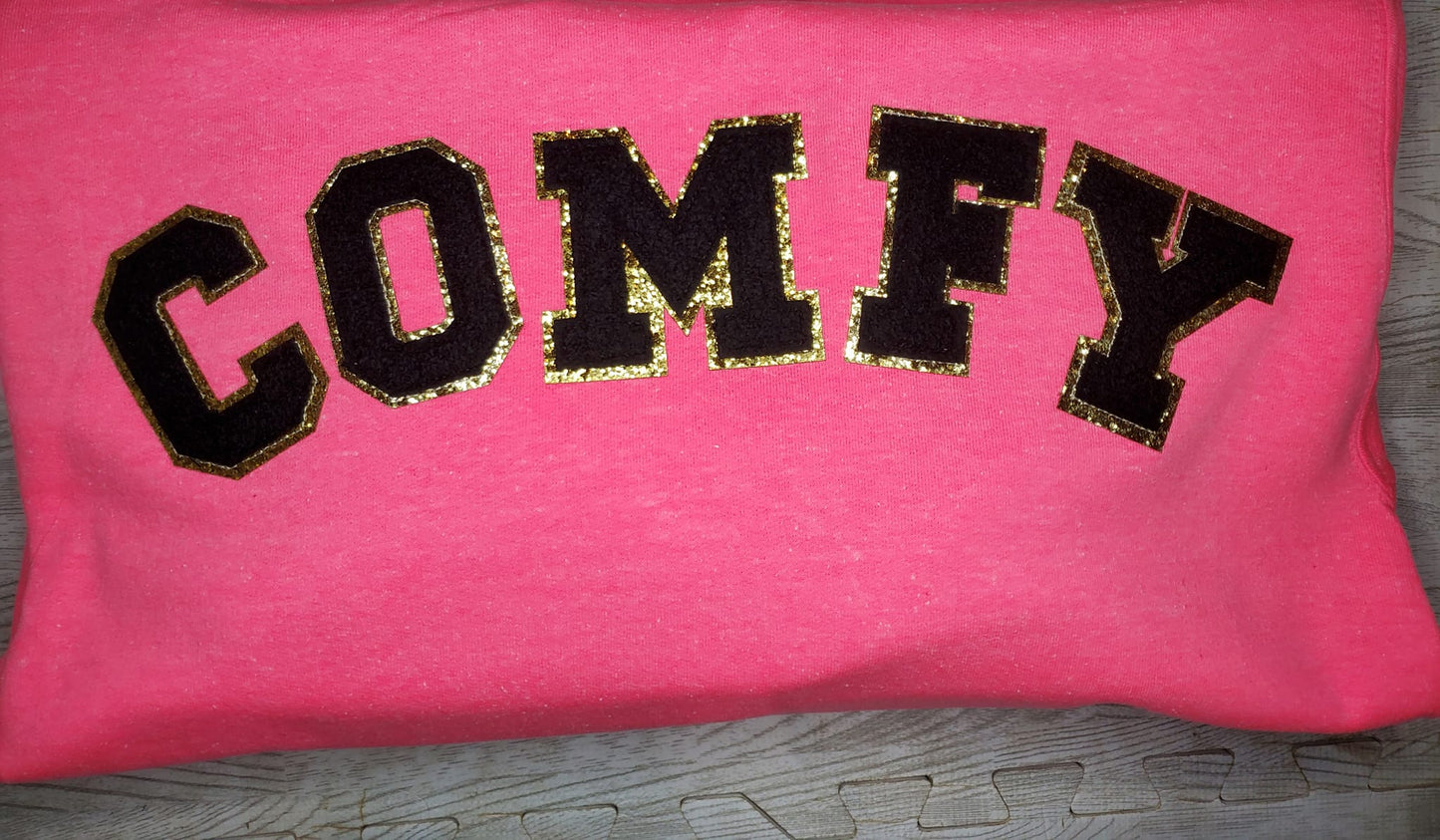 Comfy Chenille Patch Hot Pink Hoodie